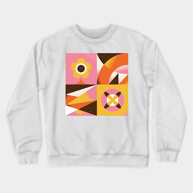 floral and geometric vintage pattern Crewneck Sweatshirt by Léo Alexandre